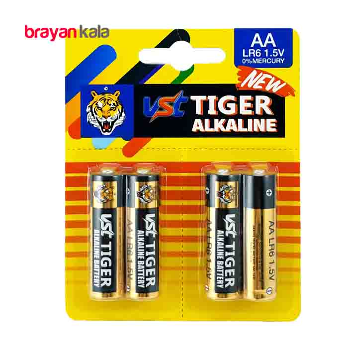 عکس اصلی باتری قلمی tiger alkaline بسته چهار عددی